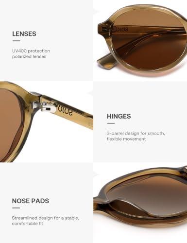 Image of SOJOS Trendy Polarized Oval Sunglasses for Women Men,Fashion Ovale Rounded Shades Fashion Wave Frame UV400 Protected SJ2697