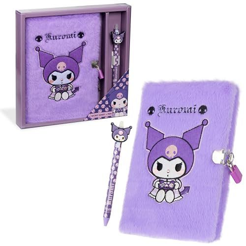 Hello Kitty Diary with Lock and Key for Girls Teens Womens Secret Notebook Journal Pen (Purple)