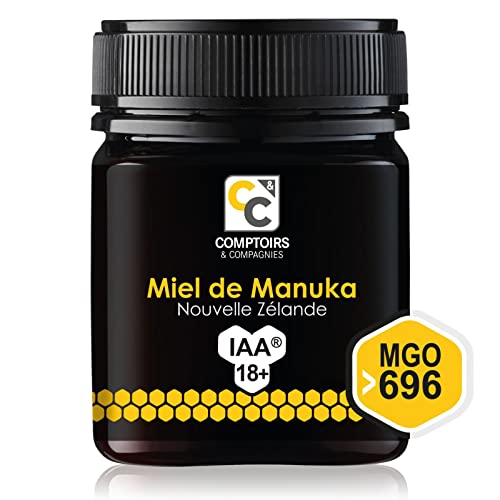 COMPTOIRS ET COMPAGNIES - Miel de Manuka Actif - IAA18+ (MGO696+) - Origine Nouvelle Zélande - 250g