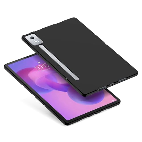 Bkinew Protective Case for Lenovo Idea Tab Pro 12.7 TB373FU & TB375FC 2025 Release Tablet Ultra Slim Design Matte TPU Rubber Soft Skin Bumper Flexible Basic Cover Black