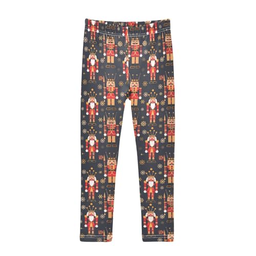 Girls' Athletic Leggings Ankle Length Yoga Dance Pants Kids Teen 4T Christmas Golden Nutcracker