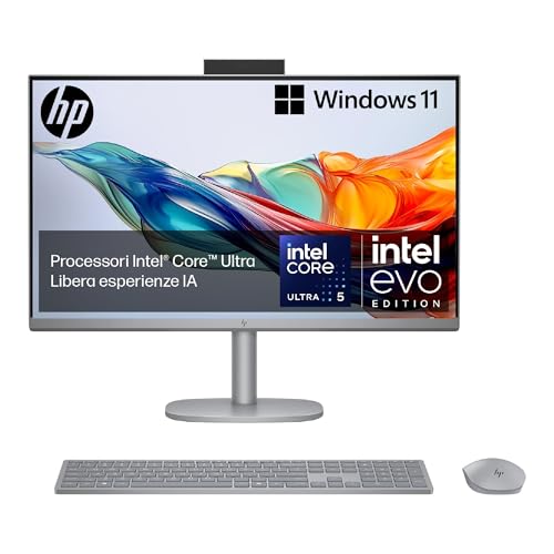 HP Omnistudio X 27-cs0000sl All-in-One, Intel Core Ultra 5-125H, Intel Evo Edition, AI, RAM 16GB DDR5, SSD 1TB, Display 27” IPS FHD Antiriflesso, 5MP IR Privacy Cam, Non è Touch, Windows 11, Grigio