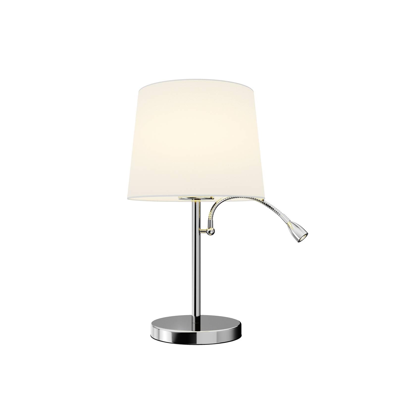 LINDBY Benjiro Lampe à poser – Blanc Textile – Moderne