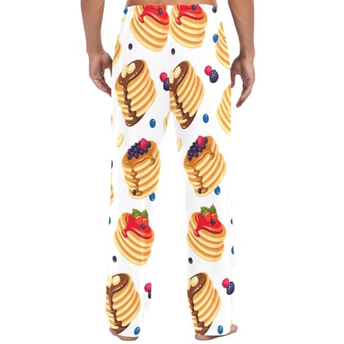 Pigsaly Men's Pajama Bottoms Pancake Sweet Breakfast Mens Pajama Pants Blueberry Strawberry Cotton Pj Bottoms Pants XXL3