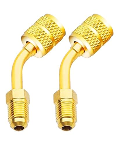 Hsthe Sea 2Pcs R410a Adapter für Mini Split Adapter Fitting HVAC System 5/16 Zoll Buchse SAE auf 1/4 Zoll Stecker SAE