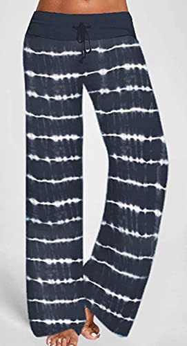 Image of Elsofer Women's Comfy Lounge Pants Soft Floral Pajama Pants Loose Drawstring Wide Leg Palazzo Pants for Sleep, Casual Wear