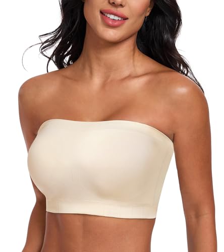 Image of HACI Strapless Bra Wireless No-Slip Seamless Bandeau Tube Top for Women Everyday
