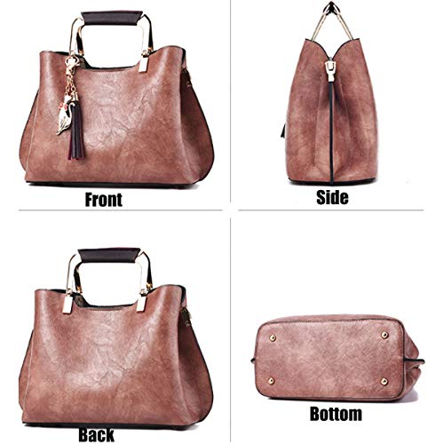 Bolso tote satchel de mujer con asas y cuero PU miniatura 5
