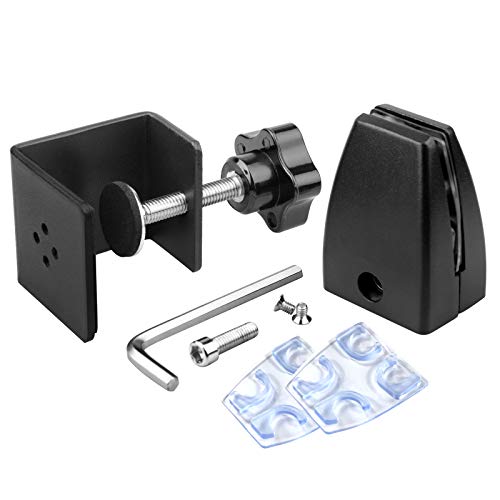 Ottff 4 Pcs Desk Partition Clips, Acrylic Plastic Shield Holder, Desk Partition Shelf Clamp Support, Removable Cubicle Panel Extenders Bracket With Adjustable C Clamp Base For Safety & Privacy #TOP6