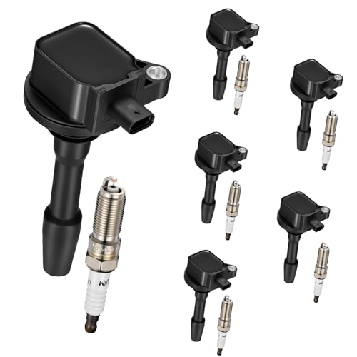 Image of 6 Ignition Coils Pack+6 Spark Plug Kit - Fix Misfires for Ford Transit-150 /250 /350 /HD & F-150 /Explorer (3.3L /3.5L V6) 2018-2021 - Repl. UF825 /JL3Z12029A /4469