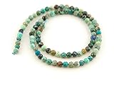 Lose Stränge Chrysokoll Strang - facettierte Kugeln 4 mm blaugrün, Länge 38 cm
