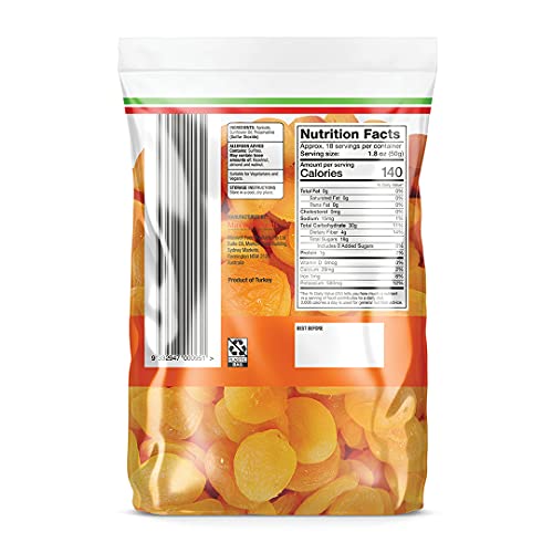 Dried Apricot Fruit Snack By Fuel By Nature, Healthy Snack, No Sugar Added, Dried Fruit Bulk, 2Lb Bag #TOP1