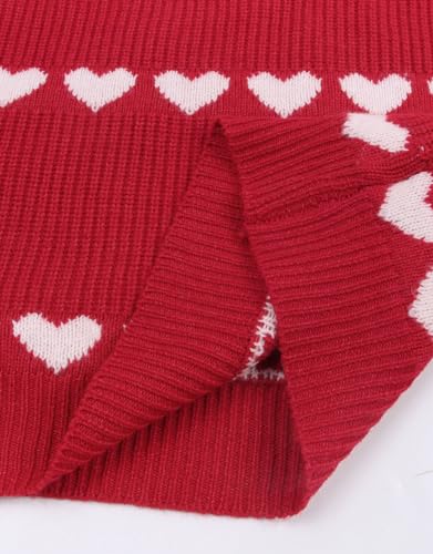 Image of Women's Pullover Sweaters Cute Multi-Hearts Knitted Casual Sweater