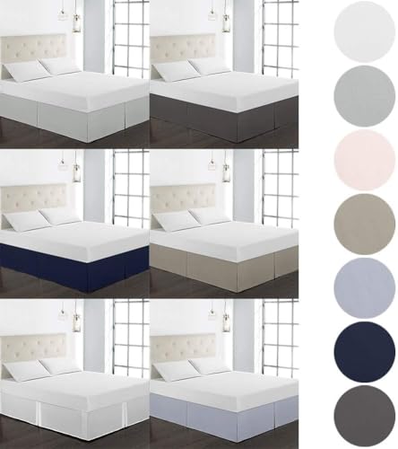 Falda de Cama elástica King en gris claro con volantes estilo hotel 4