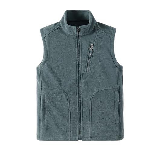 Hixiaohe Mens Lightweight Fleece Vest Stand Collar Sleeveless Zip Up Winter Outerwear Casual Sports Jacket with Pockets