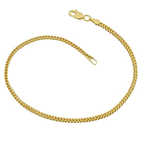 Kooljewelry 10k Yellow Gold 2 mm Franco Link Bracelet (7.5 inch)