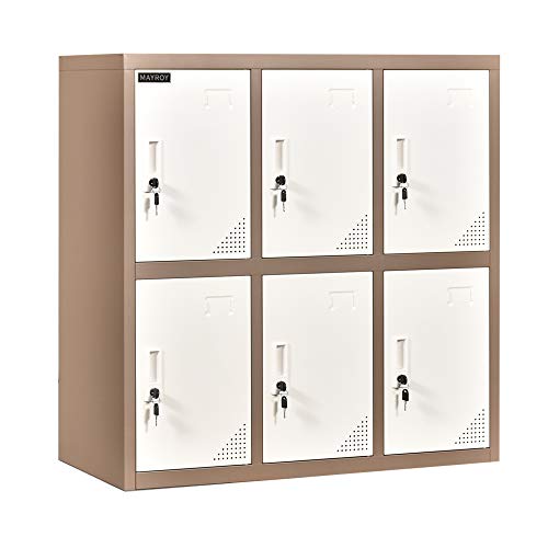 Mayroy Metal Locker Office Storage Locker Home Steel Locker School Storage Organizer, Storage Cabinet For Kids Students Employee (White, W6D) #TOP3