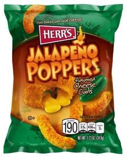 Herr Foods Jalapeno Popper Cheese Curls 1.23 oz Pack of 30