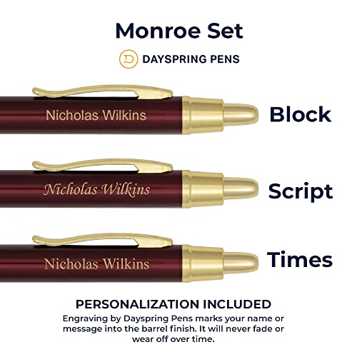 Dayspring Pens - Engraved Monroe Red Gift Pen And Pencil Set. Personalized Gift Pen Engravable With Your Name. Engraved And Shipped In One Business Day. #TOP1
