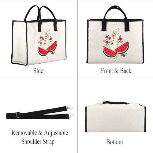 Image of JXGZSO Watermelon Palestine Tote Bag - Free Palestine Flag Shopping Bag Support Gift