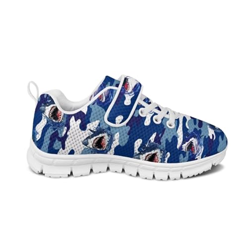 Kids Tennis Shoes for Boys Girls Breathable Non Slip Sports Running Sneakers Lightweight Strap Casual Shoes US 11-153