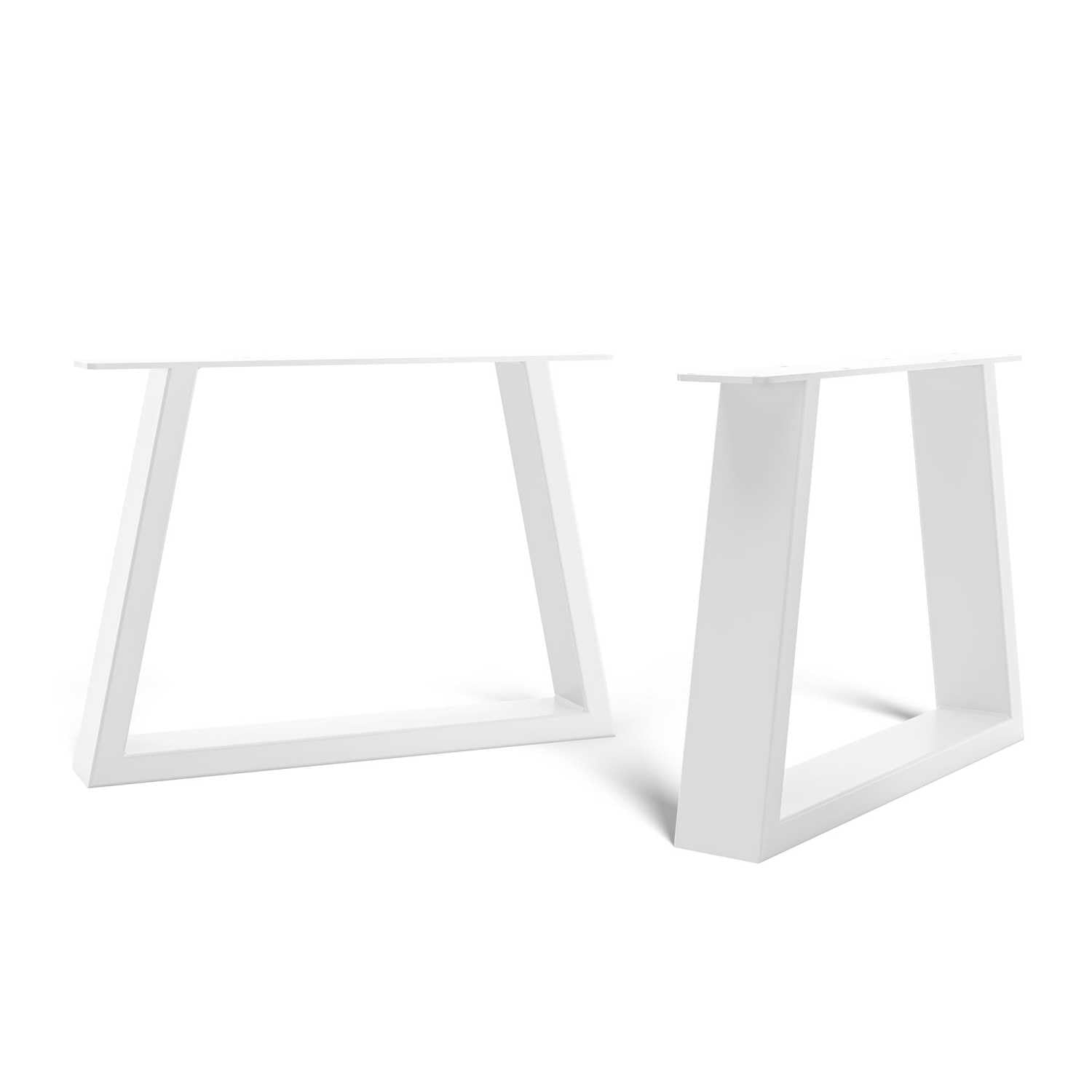 The Hairpin Leg Co. [HLC 2 x Industrial Trapezium Coffee Table Legs - Surface Conditioned Steel, Precision Laser Cut, TIG Welded, Free Screws, Build Guide and Floor Protectors - 35cm [Coffee, White]