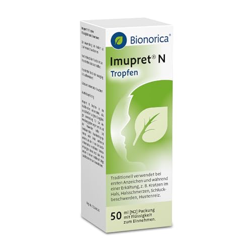 Imupret® N Tropfen – können bei beginnender Erkältung die Erkältungserreger bekämpfen, die Erkältungsabwehr stärken und den Erkältungsverlauf mildern, mit 7-Pflanzenkombination, 50 ml Tropfen
