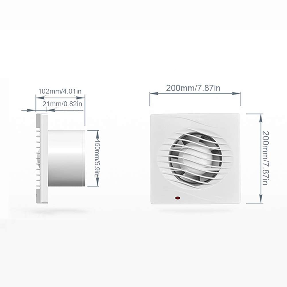 Aspiratore 150mm / 15Cm per Ufficio Bagno Soggiorno Basso consumo energetico 18W Funzionamento Silenzioso 35Db e Alta efficienza 320M3 / H