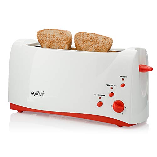 AVANT - Tostador de Ranura Larga Termostato - Función Descongelar/Parada/Recalentar - Blanco - 1000 Watios Cover