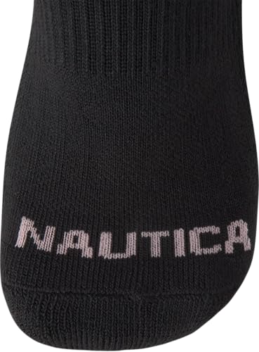 Image of Nautica Womens No Show Socks Moisture Wicking Low Cut Athletic Socks 6 Pack | Moisture Wicking Dri-Motion Fabric, Cushioned Key Areas, Banded Arch Support, No Show Low Cut, Shoe Size 4-10