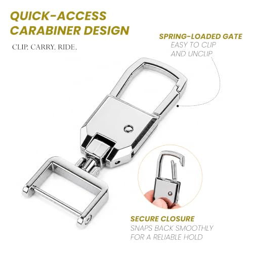 Image of Storite Heavy Duty Metal Carabiner Keychain with Swivel Key Ring, Premium Key Holder for Car, Home & Office Keys