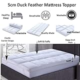 Arlinens 5cm Thick Duck Feather & down Mattress Topper with 100% Cotton Cover (Super King) - Image 2