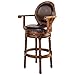 Krzesło barowe, lite drewno krzesło barowe europejski retro wysoki stołek, tylne obrotowe krzesło barowe stołek barowy, 65 cm
