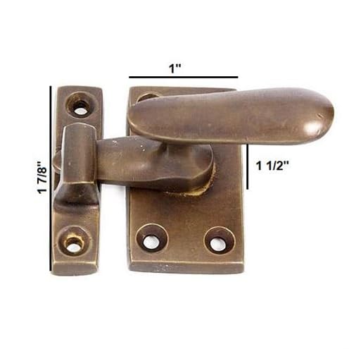 Solid Brass Casement Latch with Lever Handle in Bronze for Doors and Windows