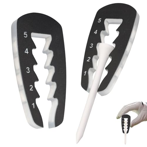 FOWSRHRG 2pcs Golf Tee Height Tool Adjustable T Height Setup - Outdoor Golf Training Aid Precision Tee Height Setter for Consistent and Precise Shots
