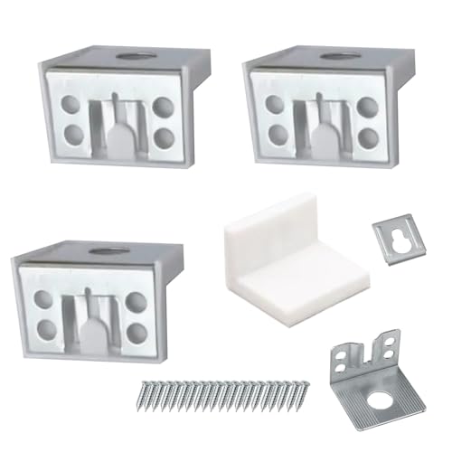 Équerres de Fixation Haut de Cuisine 4 PCS Fixations pour Armoires Suspendues 5 x 4.6 x 3.5 cm Accroche-Armoire Réglable Blanc Avec Cache en Fixation Meuble...