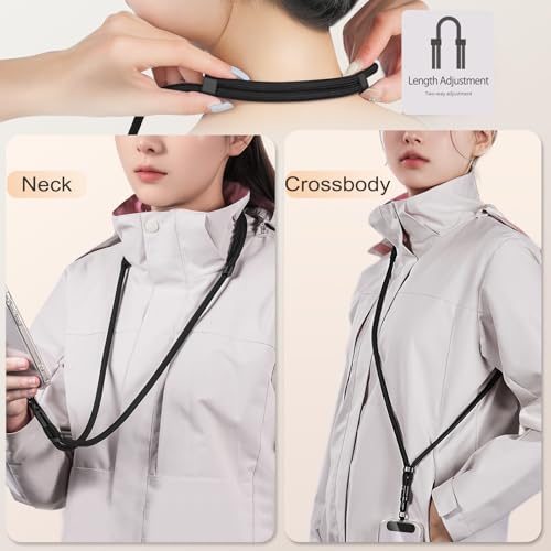 Correa ajustable para teléfono universal: cordón de cuello negro 2