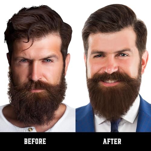 Image of Beard Straightener Brush for Men, Heated Beard Straightening Comb with LCD, 5 Temperature Settings, Anti-scald, Ionic Hair Straightener Beard Kit, Mens Grooming Gifts, Beard Shaper & Travel Bag