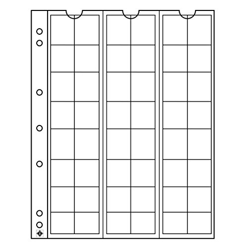 Feuilles NUMIS Leuchtturm lot de 5 pages pour 48 pièces de monnaie 17 mm