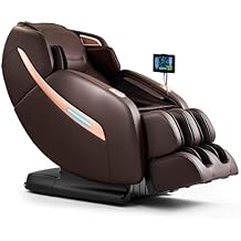MYNTA Massage Chair Full Body, Zero Gravity SL Track Heavy Duty Massage Recliner Chair with Heat, 12 Auto Modes for Home, M1612 Brown