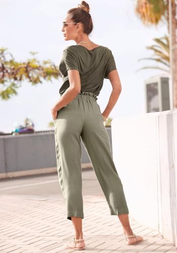 LASCANA Women's Paperbag Waist Ankle Pants3