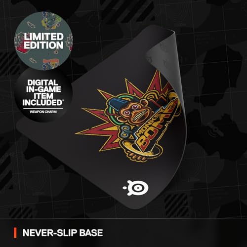 Image of SteelSeries QcK Gaming Mouse Pad - Call of Duty Monkey Bomb Edition - Limited - Free in-Game Item - Non-Slip Rubber Base - Peak Tracking and Stability - Optimized for Gaming Sensors