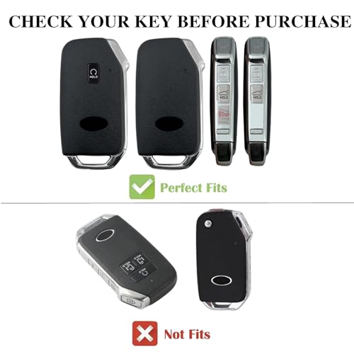 Image of For Kia Key Fob Cover Accessories,Matte TPU Material, With a Cute Leather Keychain,For Telluride,Carnival,K5 gt line,K5,Forte,K4,Sorento, Sportage And Other Models.