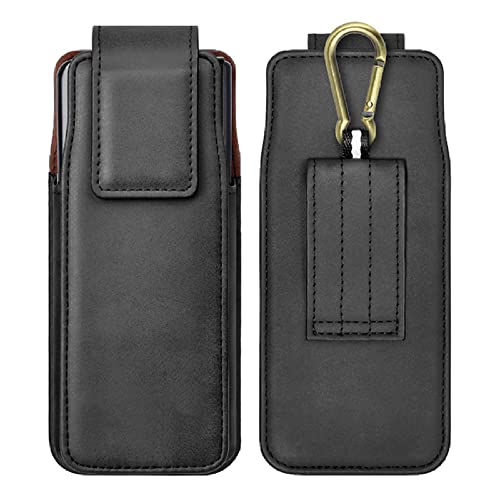 Pochette ceinture Samsung Z Fold 3 2 1 en cuir noir avec clip robuste et rabat