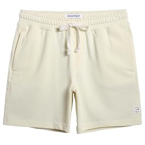 maamgic Mens Sweat Shorts 7″ Above Knee Workout Gym Shorts Lounge Shorts with Zipper Pockets