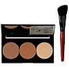 Step-By-Step Contour, Highlighter, & Bronzer Face Palette with Angled Brush