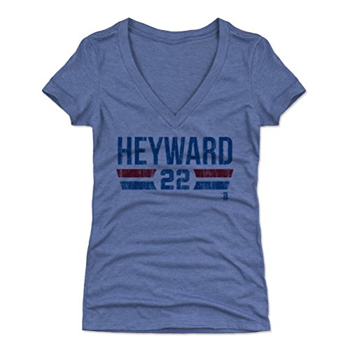 500 LEVEL Jason Heyward Shirt for Women (Women's V-Neck, X-Large, Tri Royal) - Chicago Shirt for Women - Jason Heyward Font B
