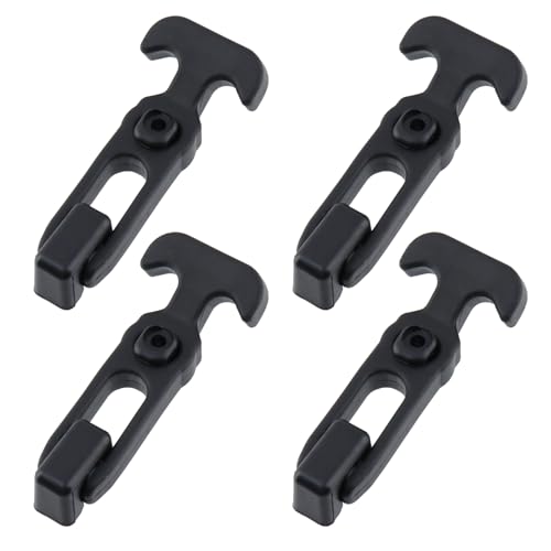 Image of T Tulead Black Flexible T-Handle Draw Lathes Rubber Draw Hasp Latch Cooler Replacement Hatch Latch 110x46mm, 4PCS with Screws