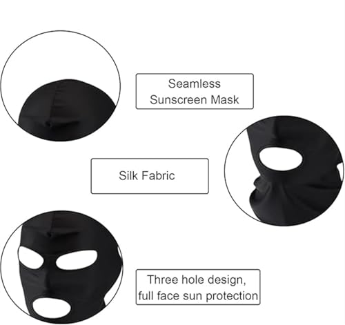 Image of 2Pcs 3 Hole Full Face Mask, Thin Cooling Balaclava Summer Seamless Face Mask for Motorcycle Bike Hunting Cycling Halloween