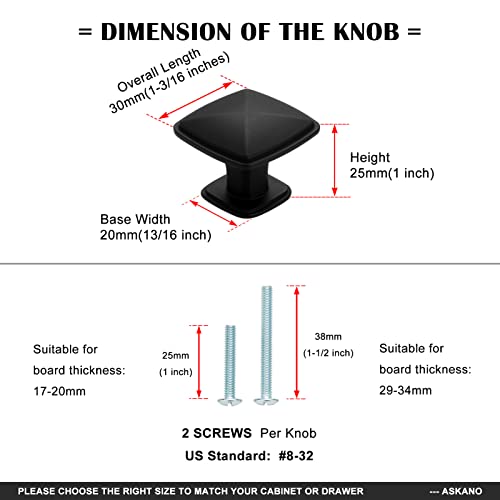Askano Pack Of 10, Oil Rubbed Bronze, Beveled Kitchen Cabinet Knob Zk2202 | Classic Pull Handle, Solid Hardware For Drawer, Dresser, Bathroom, Vanity, Furniture Door, Cupboard, Size: 1-3/16 Inch #TOP5
